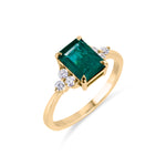 Load image into Gallery viewer, Birthstone Square Emerald Ring