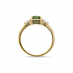 Load image into Gallery viewer, Birthstone Square Green Tourmaline Ring