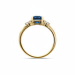 Load image into Gallery viewer, Birthstone Square London Blue Topaz Ring