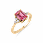Load image into Gallery viewer, Birthstone Square Pink Tourmaline Ring