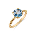 Load image into Gallery viewer, Birthstone Round Aquamarine Ring
