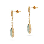 Load image into Gallery viewer, Linked Green Agate Earrings