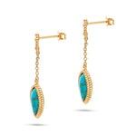 Load image into Gallery viewer, Turquoise Leaf Earrings