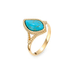 Load image into Gallery viewer, Turquoise Leaf Ring