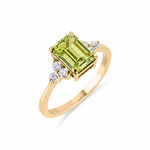 Load image into Gallery viewer, Birthstone Square Peridot Ring