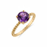 Load image into Gallery viewer, Birthstone Round Amethyst Ring