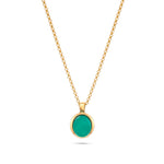 Load image into Gallery viewer, Agate Green Medallion Pendant