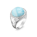 Load image into Gallery viewer, Hexagon Larimar Ring