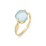 Load image into Gallery viewer, Frozen Lake Square Cut Blue Ring