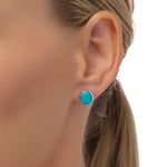 Load image into Gallery viewer, Oval Amulet Turquoise Earrings