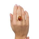 تحميل الصورة إلى عارض المعرض، خاتم حجري على شكل أوراق شجر