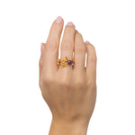 Load image into Gallery viewer, Golden Leaf Branch Purple Ring