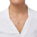 تحميل الصورة إلى عارض المعرض، قلادة وردية مقطوعة بشكل مربع على شكل بحيرة مجمدة