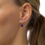Load image into Gallery viewer, Purple Ice Cushion Earrings