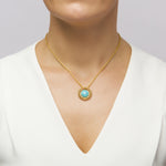 Load image into Gallery viewer, Golden Web Turquoise Pendant