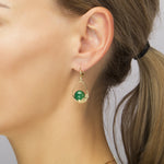 Load image into Gallery viewer, Flower Garland Deep Green Earrings