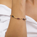 Load image into Gallery viewer, Morning Dew Purple & Cherry Bracelet