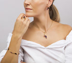 Load image into Gallery viewer, Morning Dew Purple & Cherry Ring