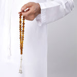 Load image into Gallery viewer, Caribbean Honey Amber 33 Beads Rosary Diamond Cut 3
