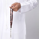 Load image into Gallery viewer, Caribbean Cherry Amber 33 Beads Rosary Diamond Cut 3