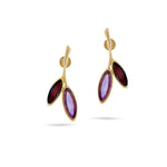 Load image into Gallery viewer, Morning Dew Purple & Cherry Earrings