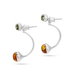 Load image into Gallery viewer, Silver Arch Honey Earrings
