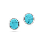 Load image into Gallery viewer, Oval Amulet Turquoise Earrings