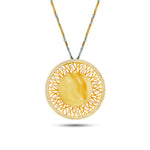 Load image into Gallery viewer, Edens Circle, White Amber Necklace