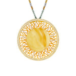 Load image into Gallery viewer, Edens Circle, White Amber Necklace