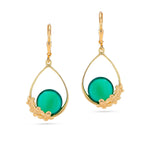 Load image into Gallery viewer, Flower Garland Deep Green Earrings
