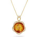 Load image into Gallery viewer, Sparkly Hibiscus Honey Pendant