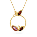 Load image into Gallery viewer, Leaf Circle Purple Pendant