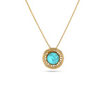 Load image into Gallery viewer, Golden Web Turquoise Pendant