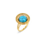 Load image into Gallery viewer, Golden Web Turquoise Ring
