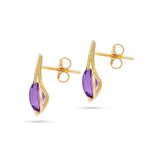 Load image into Gallery viewer, Purple Ice Round Cut Earrings

