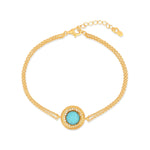 Load image into Gallery viewer, Golden Web Turquoise Bracelet