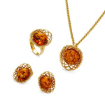 Load image into Gallery viewer, Golden Web Cognac Earrings - Koraba