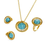 Load image into Gallery viewer, Golden Web Turquoise Full Set - Koraba
