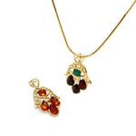 Load image into Gallery viewer, Hand of Fatima Cognac Pendant - Koraba