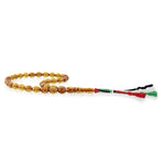 Load image into Gallery viewer, Natural Caribbean Amber Rosary Olive Cut Cognac Color 33 Beads - Koraba