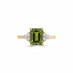 Load image into Gallery viewer, Birthstone Square Green Tourmaline Ring
