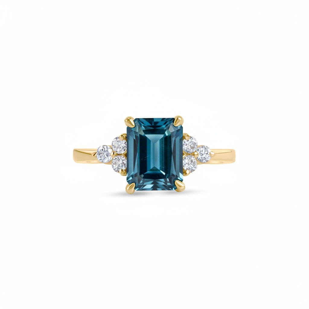Birthstone Square London Blue Topaz Ring