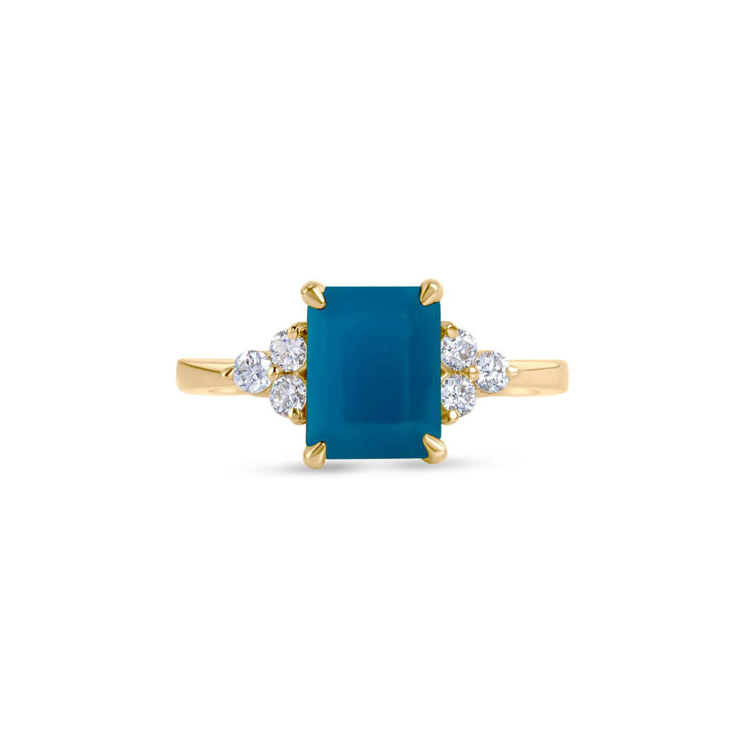 Birthstone Square Turquoise Ring