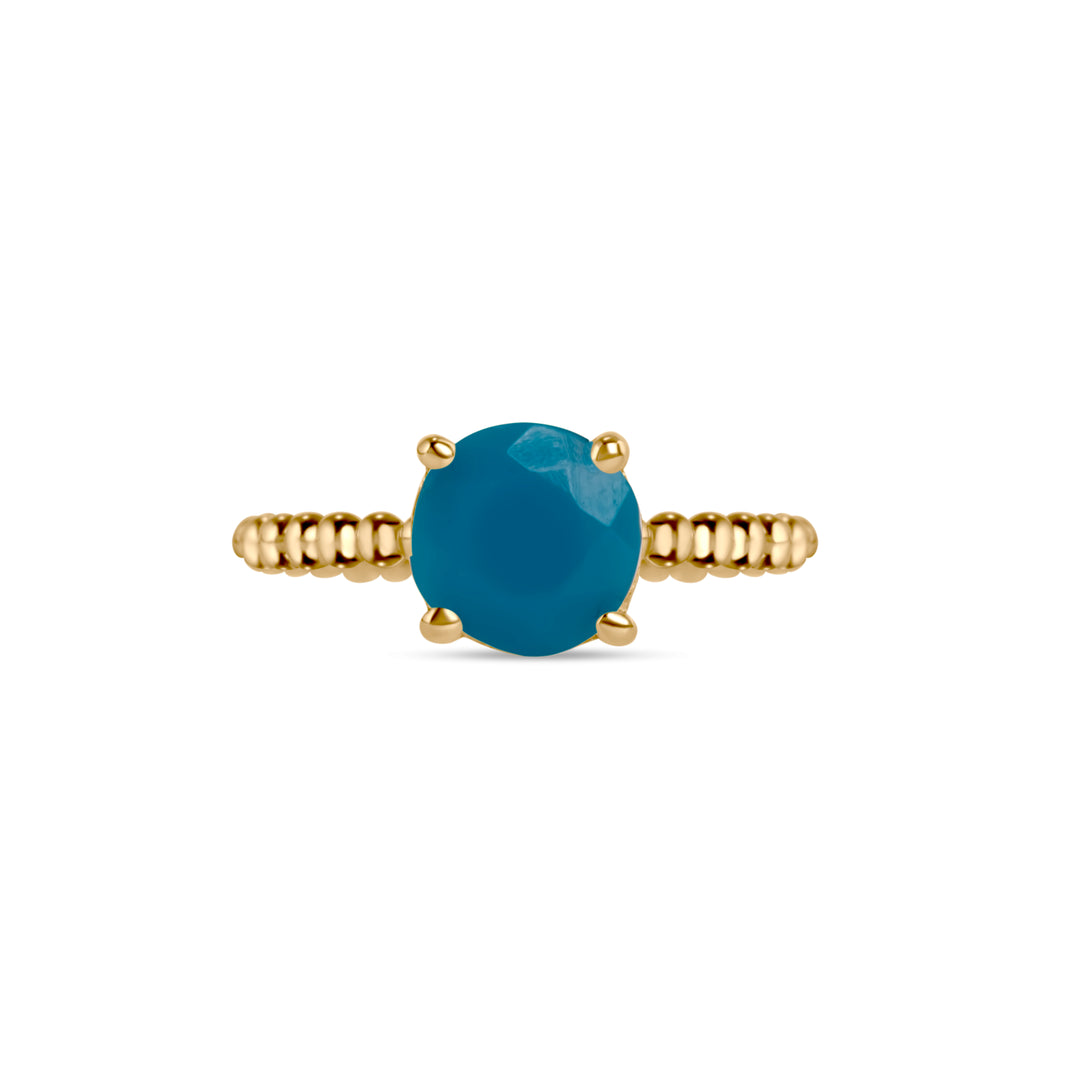 Birthstone Round Turquoise Ring