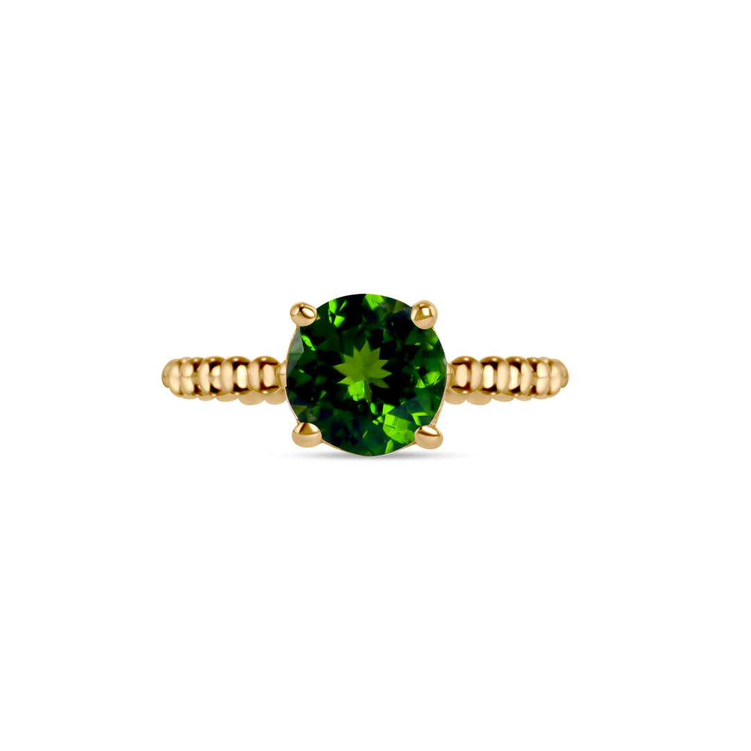 Birthstone Round Green Tourmaline Ring