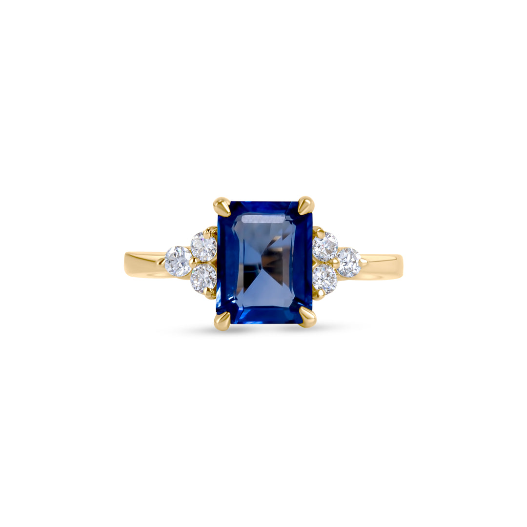 Birthstone Square Blue Sapphire Ring