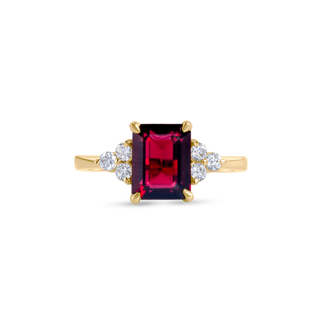 Birthstone Square Garnet Ring