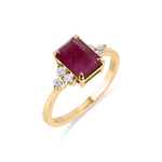 تحميل الصورة إلى عارض المعرض، Birthstone Square Ruby Ring
