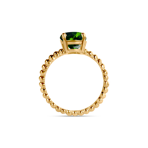 Birthstone Round Green Tourmaline Ring