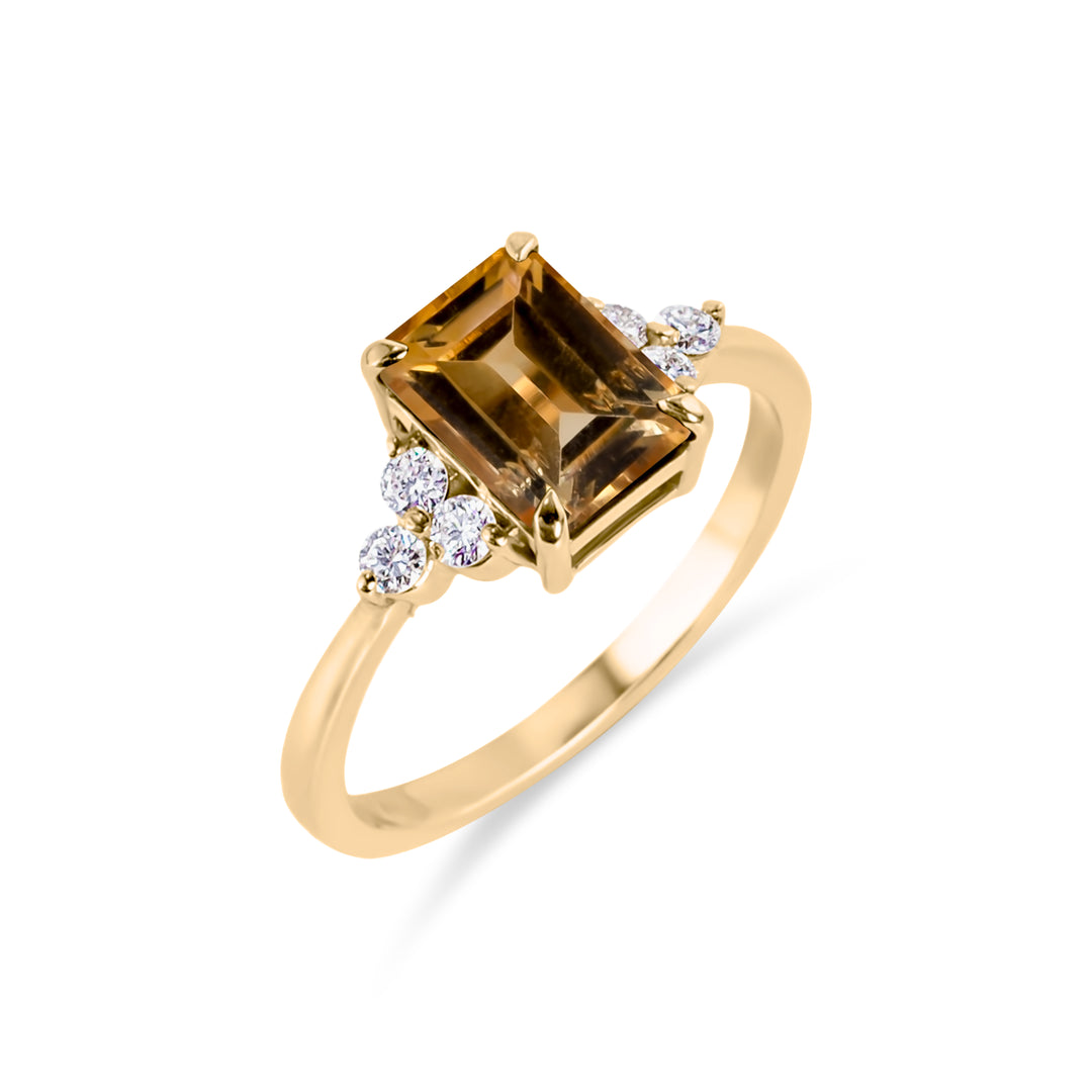 Birthstone Square Citrine Ring
